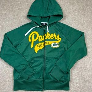 GREEN BAY PACKERS FULL ZIP HOODIE WOMENS XL GREEN